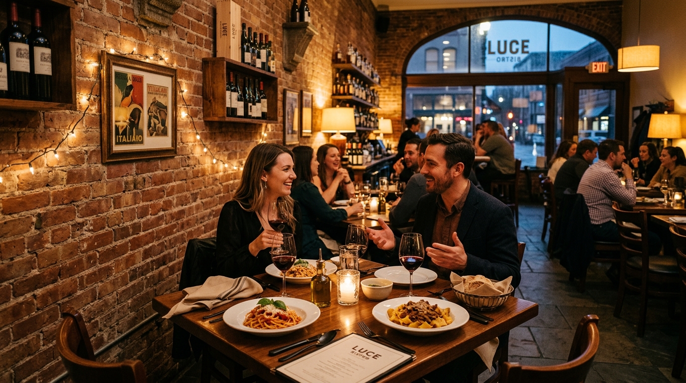 Bistro Mercato dining room packed with returning guests
